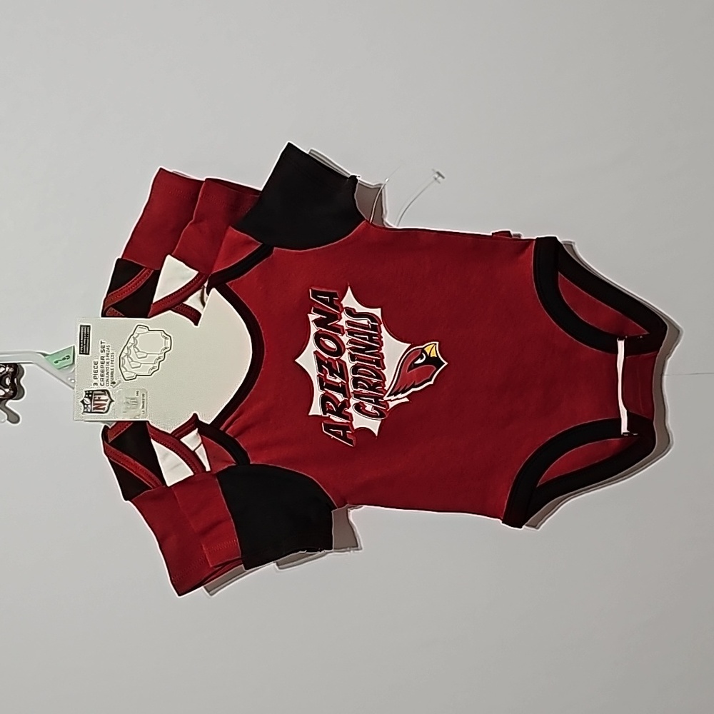 6-9m NFL AZ Cardinals 3 piece Onesie Set